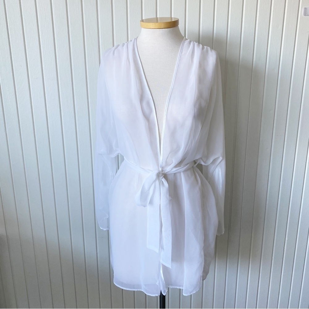 Marilyn Monroe by Warner’s Vintage White Cream Sheer Robe Bridal Waist Tie